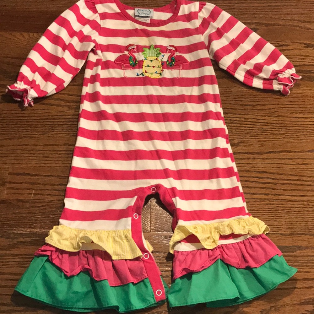 Flamingo Christmas Romper